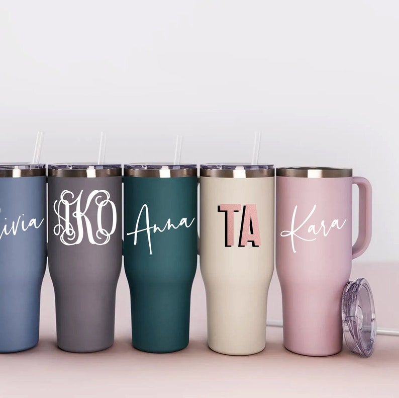 Personalized 40oz Tumbler with Handle & Straw Water Bottle Tumbler | Custom Large Cup Travel Mug | Bridal Party Tumblers 40oz Mug Gift MAARS bild 7