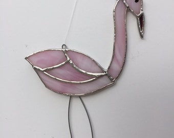 Pink Flamingo Stained Glass