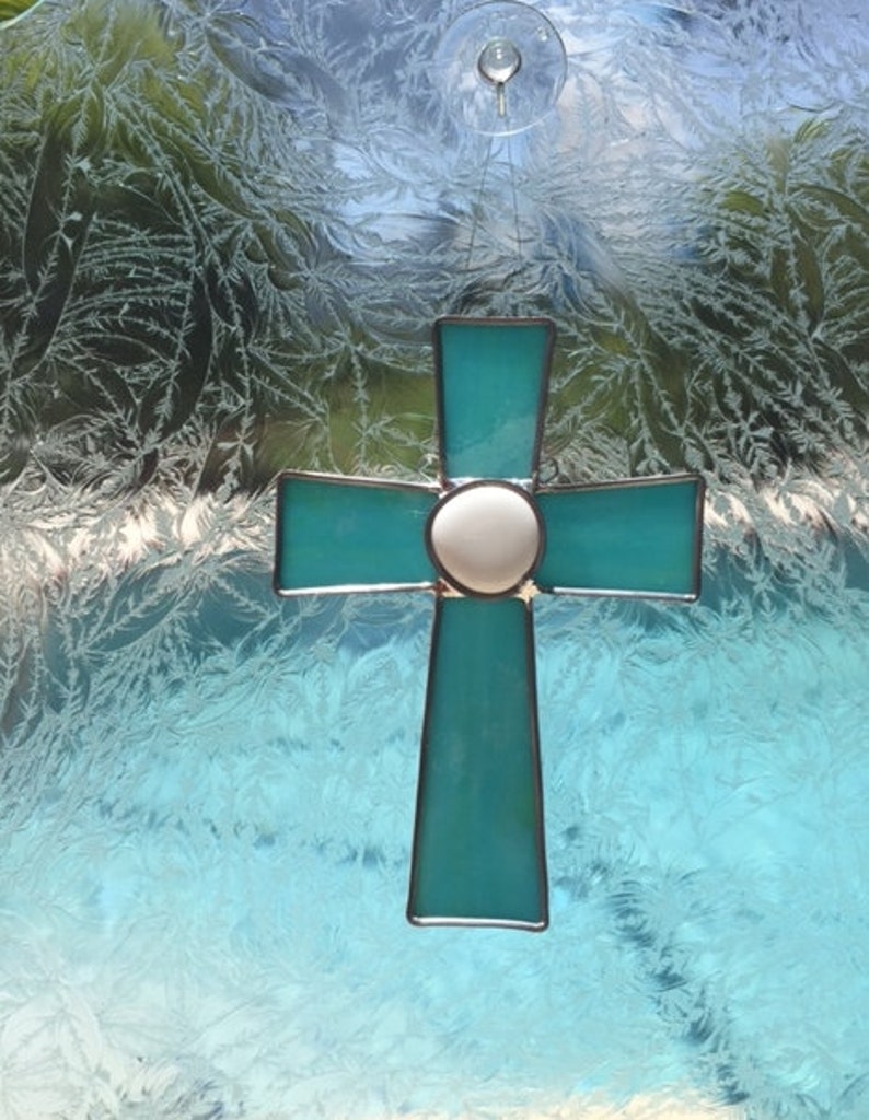 Cross Stained Glass Medium Etsy