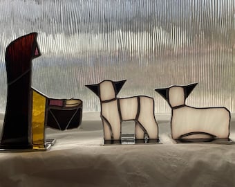 Stained glass INDIVIDUAL Replacement Nativity pieces