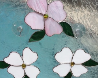 Dogwood flower stained glass