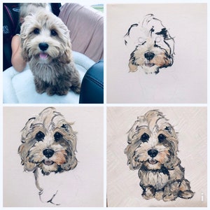 Custom Painting of Pet on Canvas, Custom Pet Portrait - Painting Pet Loss , Dog Painting, Personalized Unique Gift