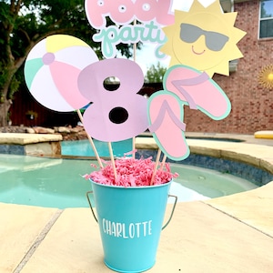 Pool Party Centerpiece: Personalized Birthday Photo Prop