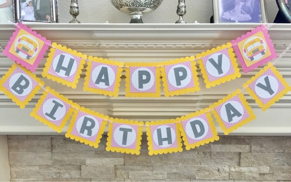 School Bus Banner School Bus Party School Bus Party Decor Etsy