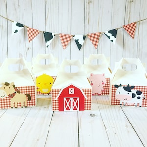 Barnyard Party Favor Gable Boxes: Farm Animal Goody Bags