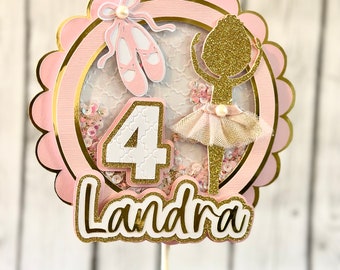 Ballerina Cake Topper Shaker: Custom Ballet Birthday Party Decor