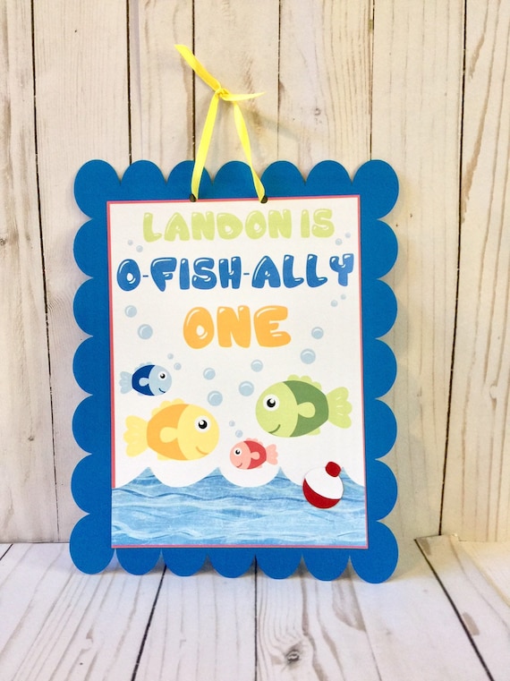 Fishing Door Sign, Fishing Party Decor, First Birthday, Ofishally