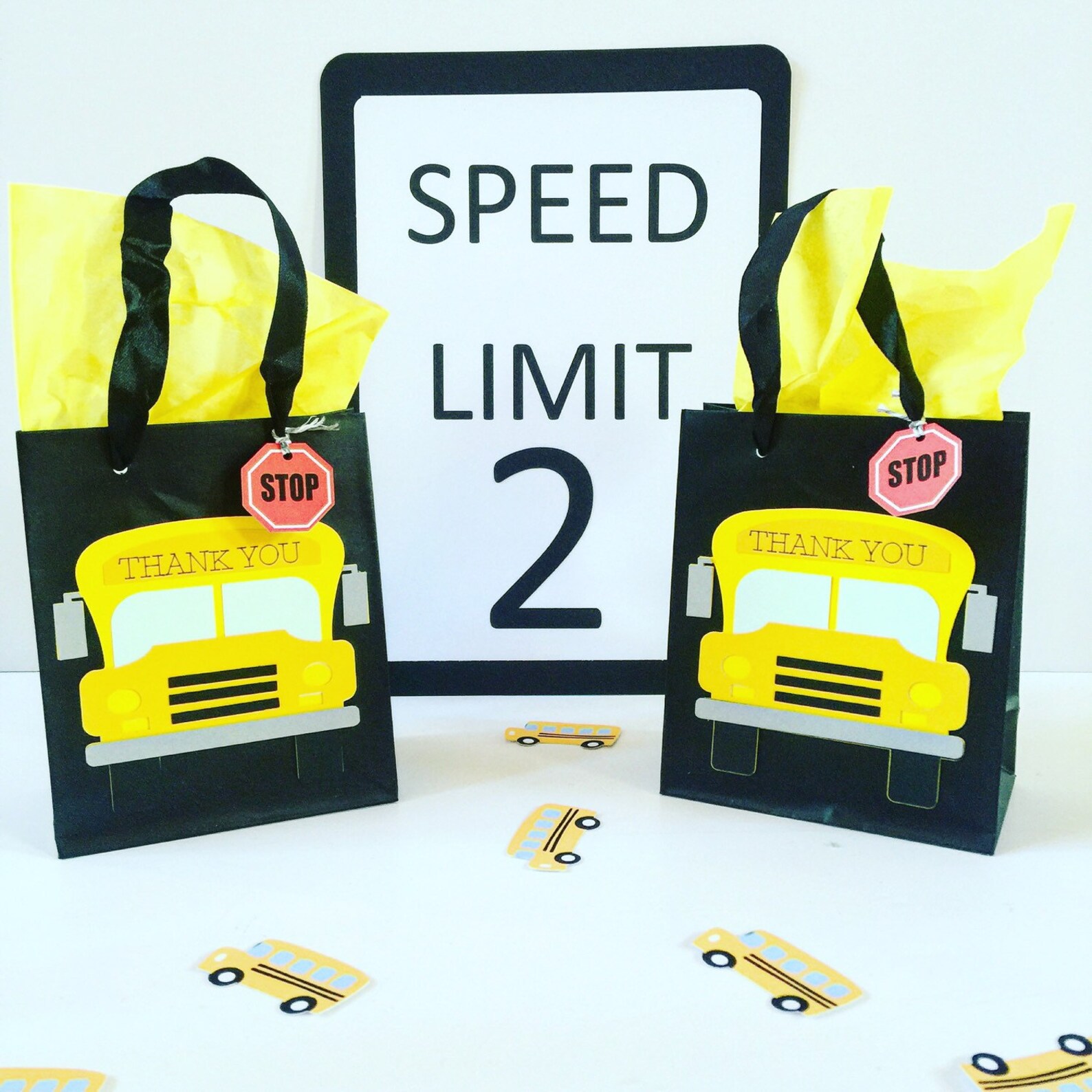 School Bus Goody Bags, School Bus Party Favor Bags, School Bus Party