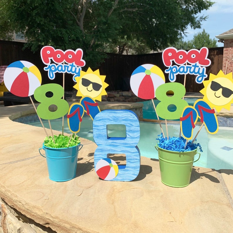 Splish Splash birthday Summer party Pool Party Centerpiece Pool party decorations Pool Party decor Birthday Photo Prop