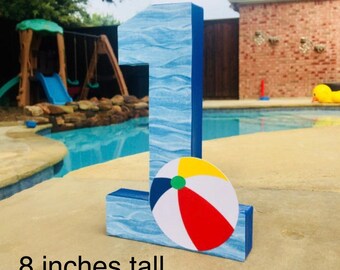 Pool Party Decor, Pool Party Decorations, Birthday Photo Prop, Summer Party, Splish Splash birthday, Age number, Pool party Centerpiece