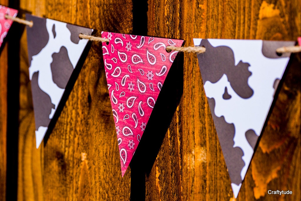 Western Garland Cowboy Party Decoration Western theme party Cowboy banner Western Party Cowgirl birthday Farm Birthday Barn