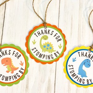 Dinosaur Thank You Tags: Dino Birthday Party Favors