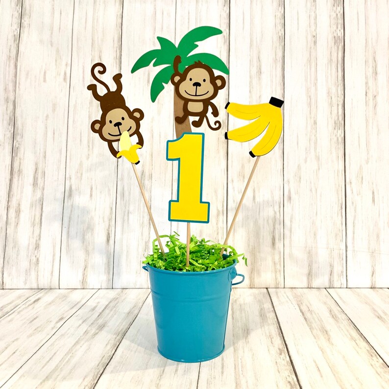 Monkey Party Centerpiece Monkey Party Decorations Monkey Etsy