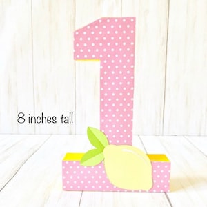 Pink lemonade party, Pink lemonade birthday, Block numbers, First Birthday Photo Prop, Pink Lemonade centerpiece, First birthday