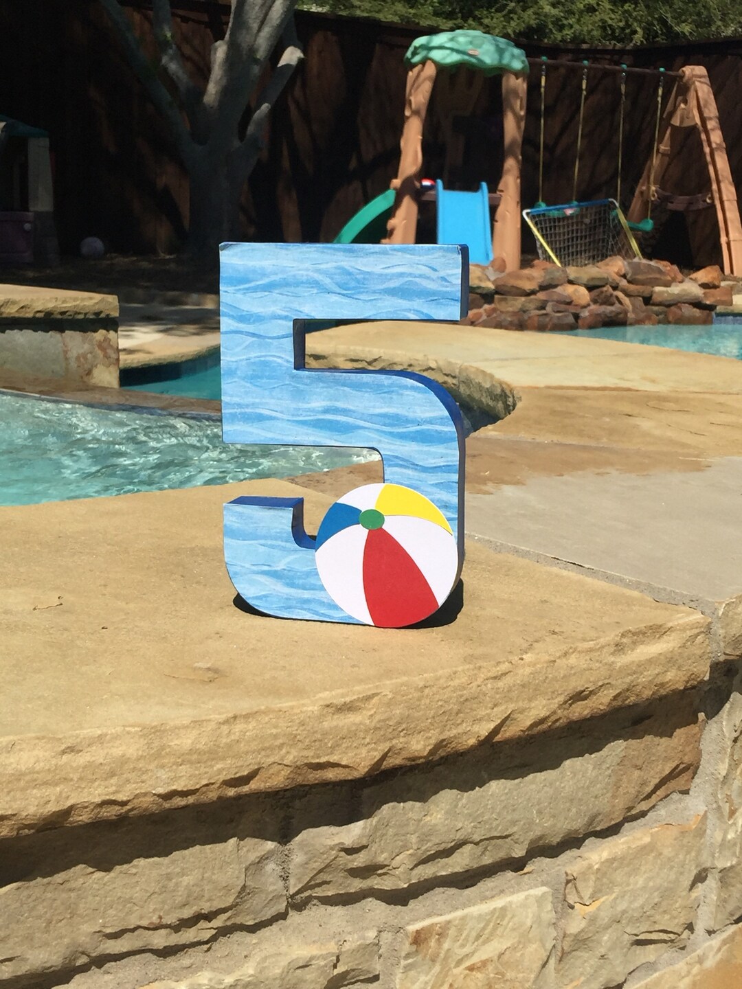 Pool Party Number Centerpiece: Splish Splash Birthday Decor - Etsy
