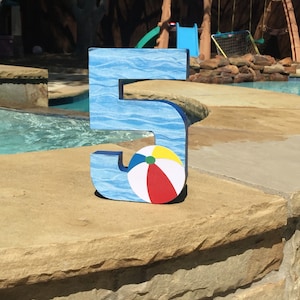Pool Party Decor, Pool Party Decorations, Birthday Photo Prop, Summer Party, Splish Splash birthday, Age number, Pool party Centerpiece