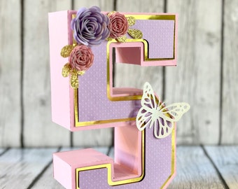3D Fairy Birthday Number: Personalized Cardstock Party Decor