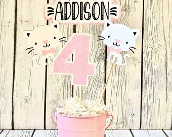 Kitty Cat Birthday Party, Kitty Cat Centerpiece, Cat Party Decor, Cat Birthday, Kitten Party, Cat Party Supplies