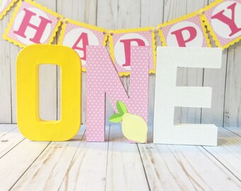 Pink lemonade party, Pink lemonade birthday, Block numbers, First Birthday Photo Prop, Pink Lemonade centerpiece, First birthday