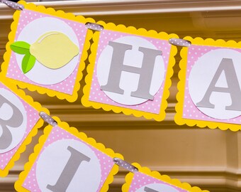 Pink Lemonade Birthday Banner: Handmade Party Decor