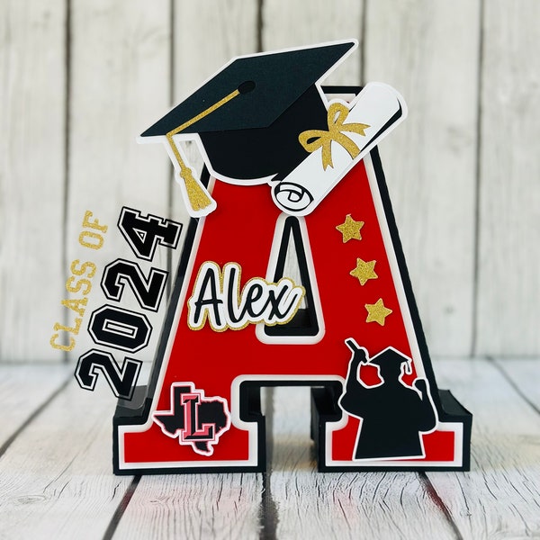 Graduation 3D Letter, Graduation Decorations, Personalized 3D letter, Class of 2024, Graduation Table Decor, Graduation Party , 3D Letter