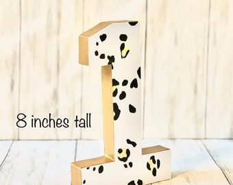 Leopard Print Number: Jungle Birthday Party Centerpiece