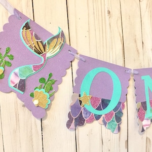 Mermaid Party, Mermaid Highchair banner, Mermaid Number Photo prop, Mermaid decor, First birthday decor, Under the sea, Mermaid birthday