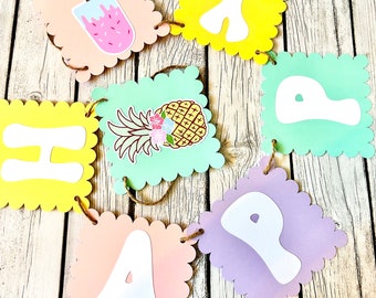 Pool Party Banner: Splish Splash Summer Birthday Decoration