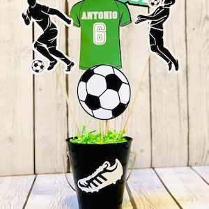 Personalized Soccer Birthday Centerpiece: Sports Party Decor