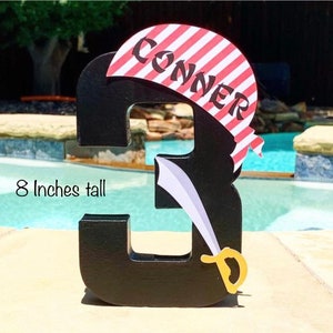 Pirate Party, Pirate party Centerpiece, Pirate theme Number Photo prop, Pirate decor, First birthday decor, Pirate Birthday Decorations