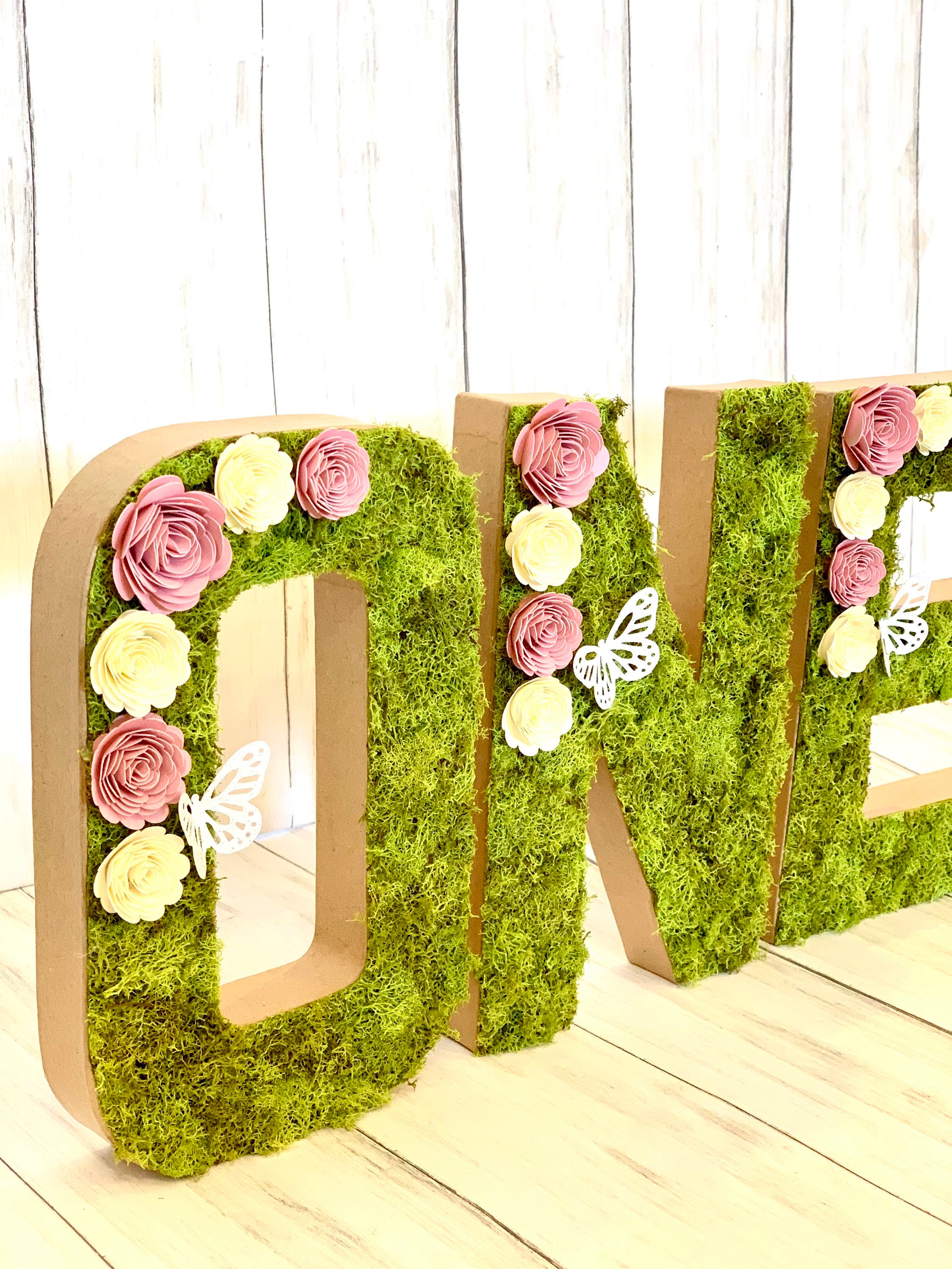Moss Letters Photo Prop Moss Letters Centerpiece Cake Smash Etsy