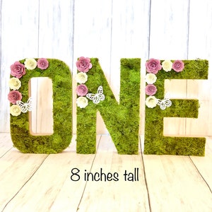 Moss Letter Centerpiece: 8-Inch Paper Mache, Fairy Garden Decor