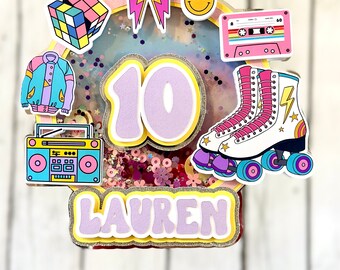 Retro Roller Skate Cake Topper Shaker: 80s Party Decoration