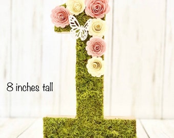 Moss Number Centerpiece: Fairy Garden Party Decor