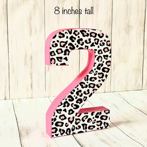Cheetah Print Number: Jungle Birthday Party Centerpiece