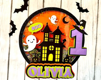 Halloween Cake Topper Shaker: Custom Birthday Party Decoration