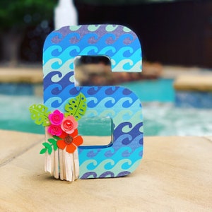 Tropical Birthday number, Luau birthday, Pool Party Decor, hula party, Hawaiian Party, Birthday Photo Prop, Summer Party, Luau Party