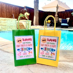 Pool Birthday Party, Pool Party favors, Summer Party,  Pool Party favor bags, Pool Goody bags, Splish Splash birthday