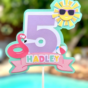 Pool Party Cake Topper, Pool Party Decor, Summer party, Splish Splash birthday, Pool party decorations