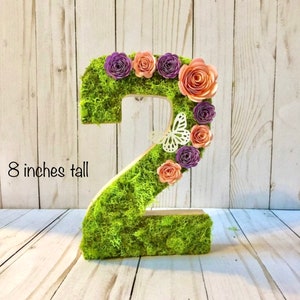Moss Number Centerpiece: Fairy Garden Party Decor