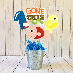 Fishing birthday centerpiece, Fishing Party Decor, First birthday, Ofishally One, The Big One Birthday, Gone fishing party, Fishing Bobber