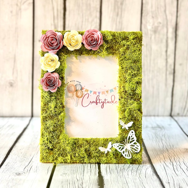 Fairy party Decor, Enchanted Garden Party, Moss Picture Frame 4x6, Fairy Birthday, Moss Photo Frame, Moss Table Number, Wedding Table