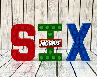 Building Blocks Letter, 3D Paper Mache Number, Party Decor