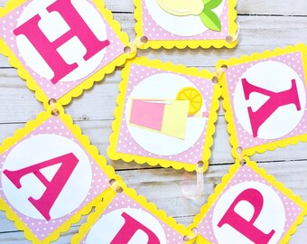Pink Lemonade Birthday Banner: Handmade Party Decor