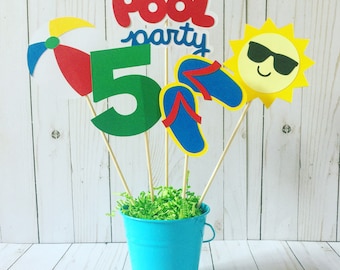 Pool Party Centerpiece, Pool party decorations, Pool Party decor, Birthday Photo Prop, Summer party, Splish Splash birthday