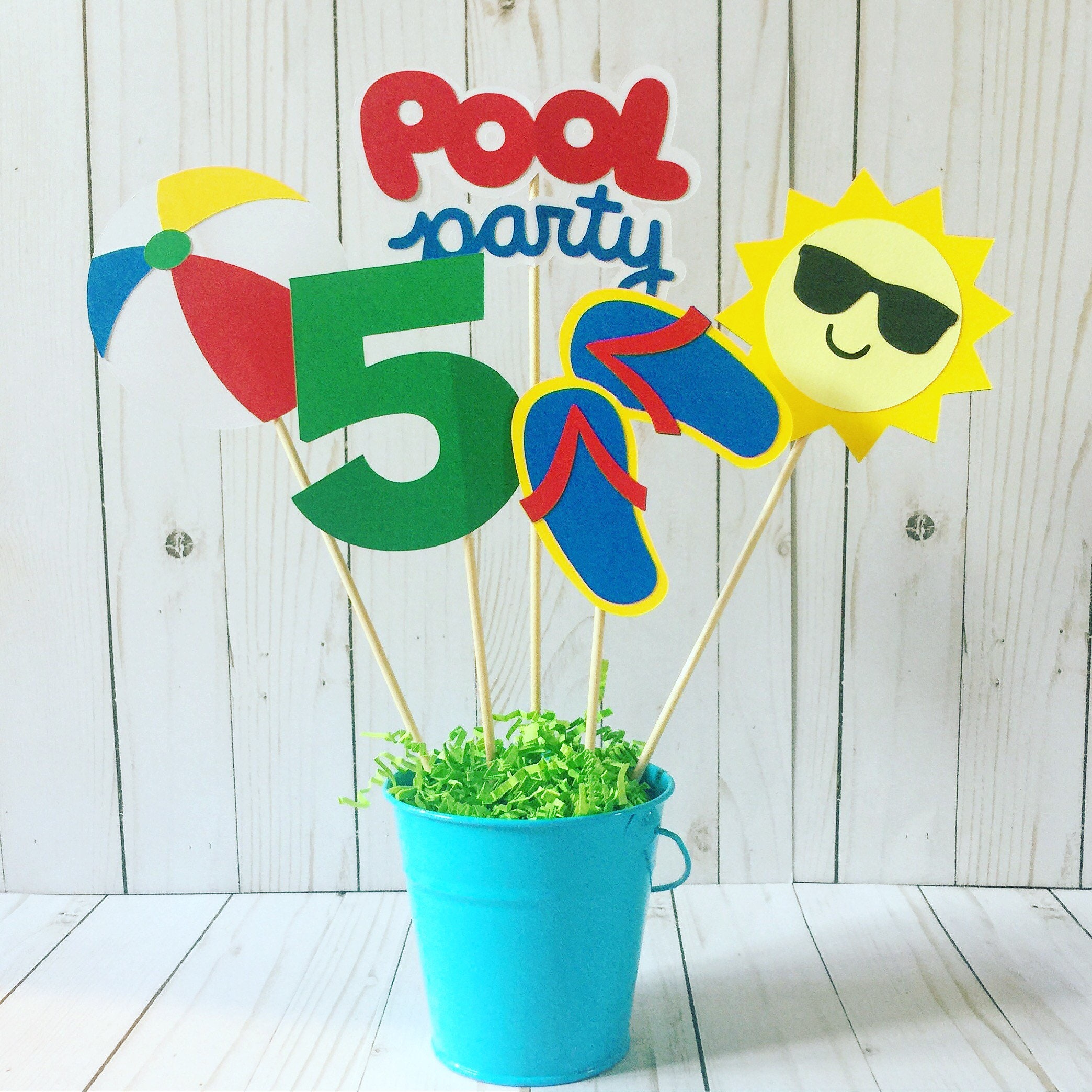 15-Piece Summer Pool Party Centerpiece Sticks - Table Toppers For Beach, Birthday, Baby Shower Decor - View #8