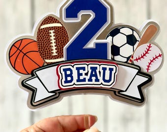Sports Cake Topper: Football, Soccer Birthday Party Decoration