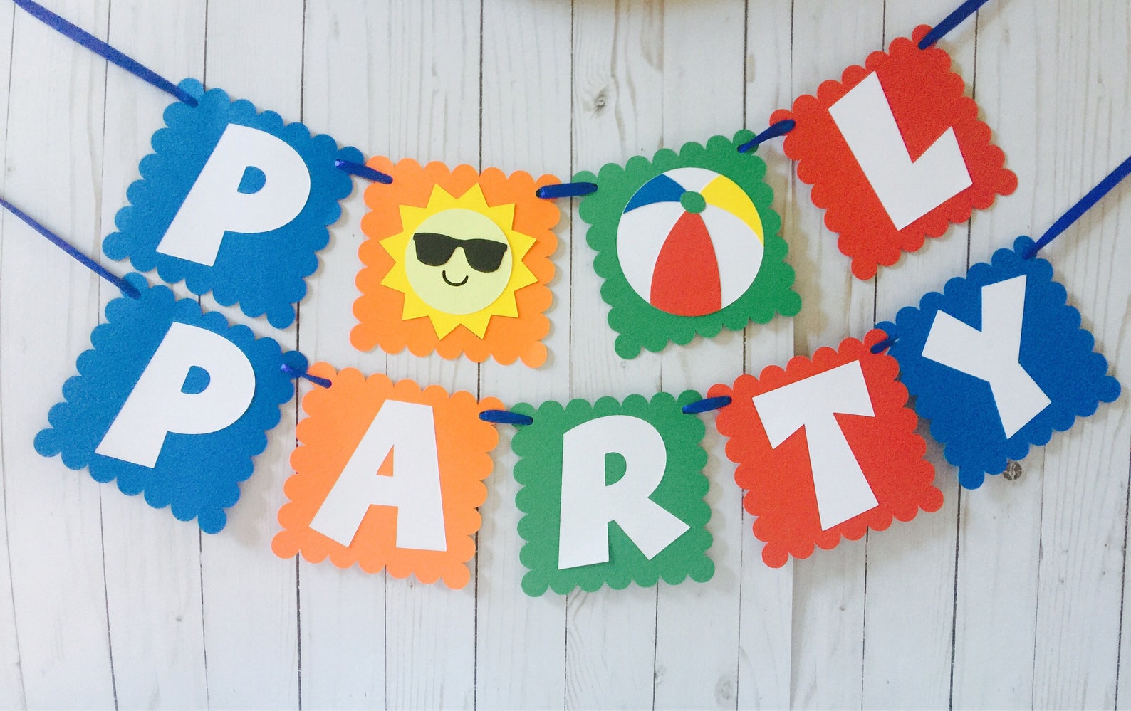 Pool Party Banner, Pool Party Decorations, Happy Birthday Banner