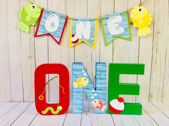 Download Banners Signs Paper Party Supplies Fishing Birthday Gone Fishing Party The Big One Birthday First Birthday Fishing Bobber Fishing Party Decor Ofishally One