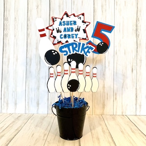 Bowling Centerpiece Sticks, Bowling Birthday Party, Bowling Party, Bowling Centerpiece, Bowling Photo Props, Bowling Cake Topper